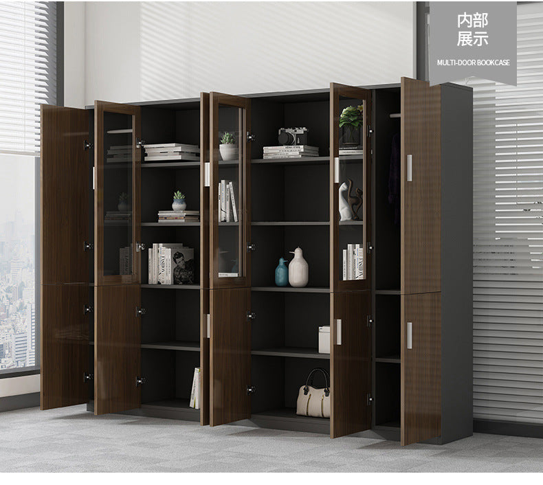 File Cabinet High Cabinet Wooden Simple Modern Archive Cabinet Document Cabinet Storage Cabinet Bookcase with Lock Office Cabinet