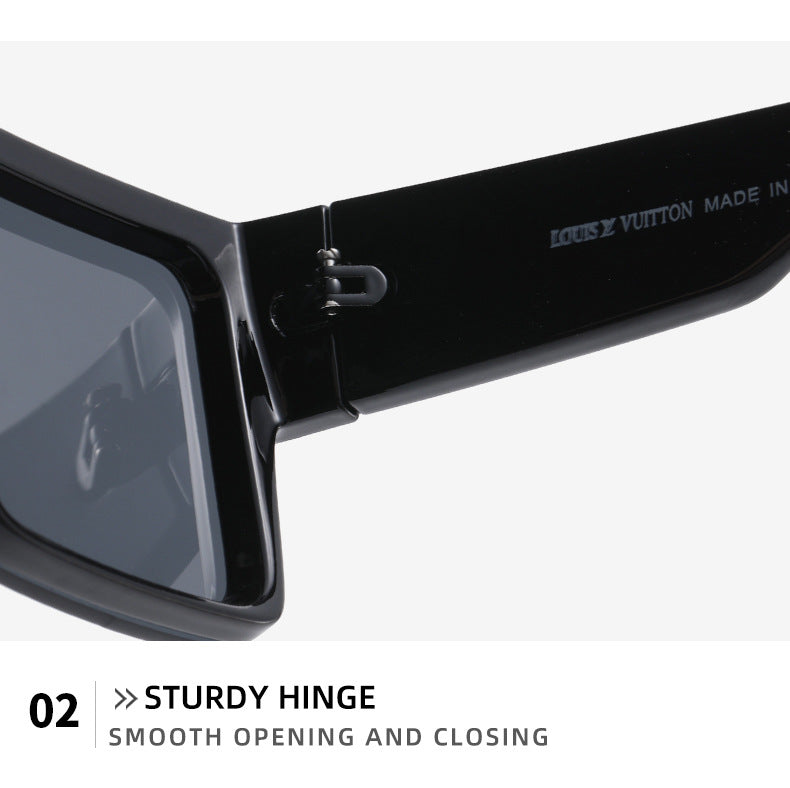 Donkey House1583European and American One-Piece Fashion Personality Sunglasses for Women, White Mercury Print Trendy Sunglasses for Men