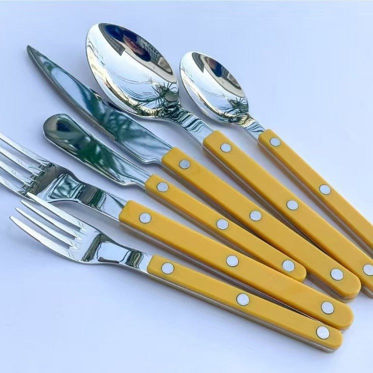 Stainless Steel Knife, Fork, and Spoon Three-Piece Set ins Wind Tableware Set Knife and Fork Cream Style Steak Western Knife and Fork Set