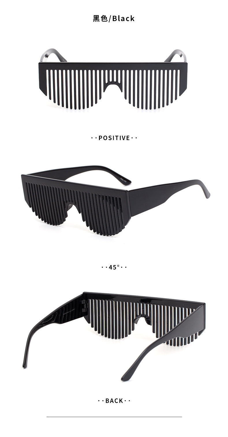 Christmas Costume Creative Comb Sunglasses for Women Multifunctional Gradient Party Blinds Sunglasses Trendy Internet Celebrity