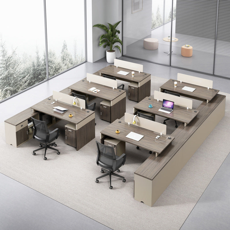 Financial Office Desk Employee Position Staff Office Desk and Chair Set Simple Modern Three-Person Company Computer Desk