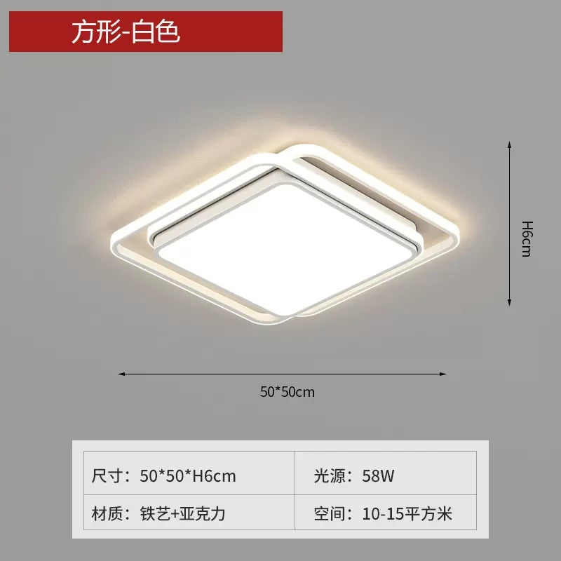 Ceiling Light Full Spectrum Living Room Light Modern Simple Large Light Hall Main Light White Ultra-thin Rectangular Zhongshan Lighting Fixture