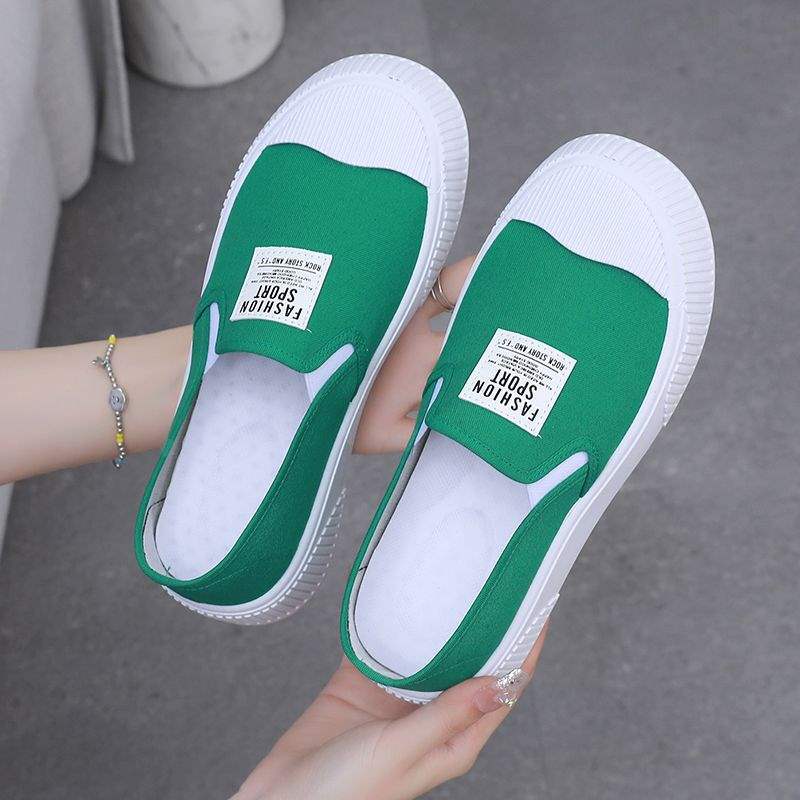 Canvas Shoes for Women Spring Summer Low Top New Korean Fashion Versatile Casual Slip-On Lazy Shoes Sneakers