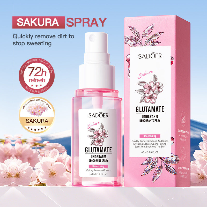 Full English Sakura Underarm Fragrance Spray SADOER Underarm Antiperspirant Spray  Wholesale