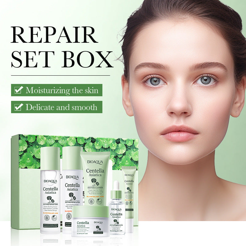 BIOAOUA Centella asiatica soothing and repairing six-piece set Moisturizing skin care product set  wholesale