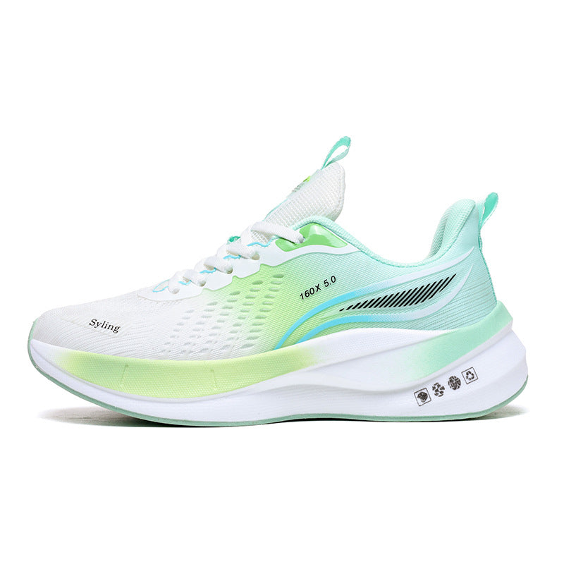 Carbon Plate Ultra-Light Jacquard Breathable Running Shoes Couple Style Sports Shock Absorption Body Test Student Outdoor Racing Men