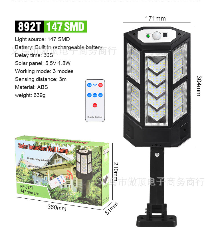 Step into the New Solar Light Outdoor Motion Sensor Light Waterproof Garden Light with Remote Control Garage Light LED Street Lamp