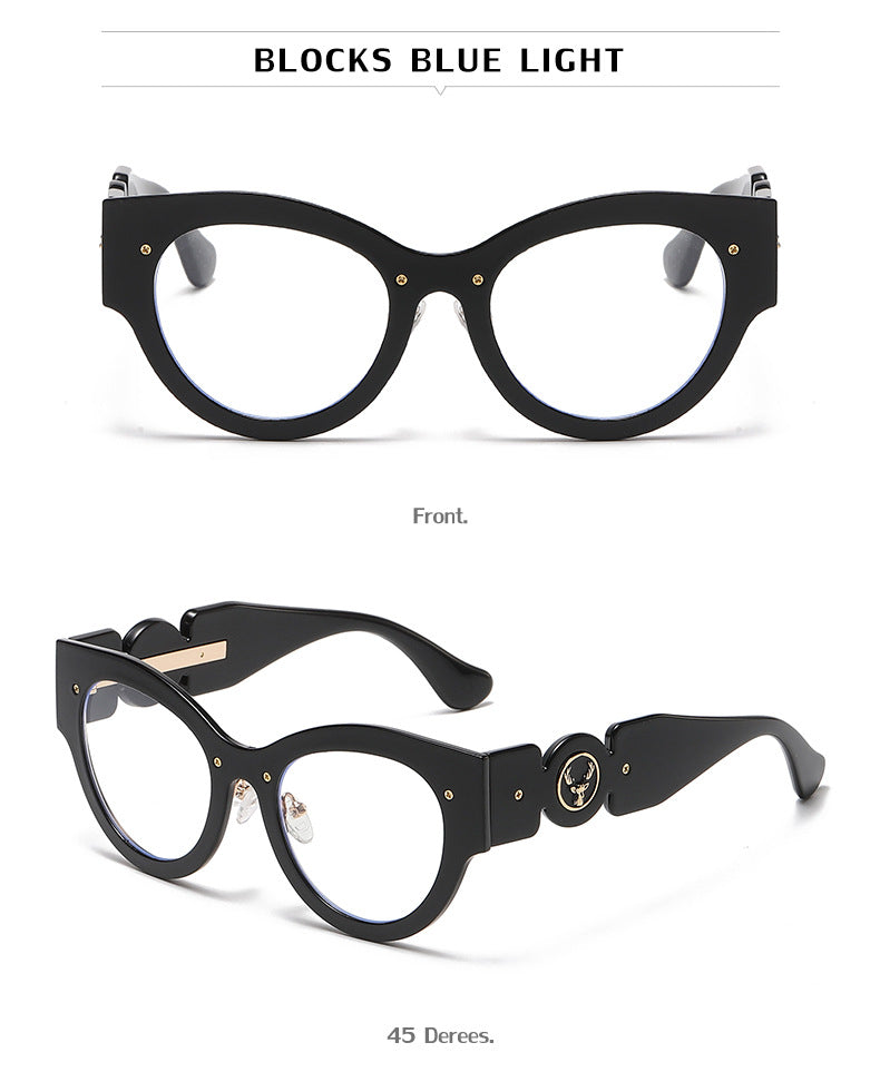 European and American Style Cat Eye Sunglasses for Women with High-end Feel ins Steampunk Frameless Sunglasses for Women Wholesale