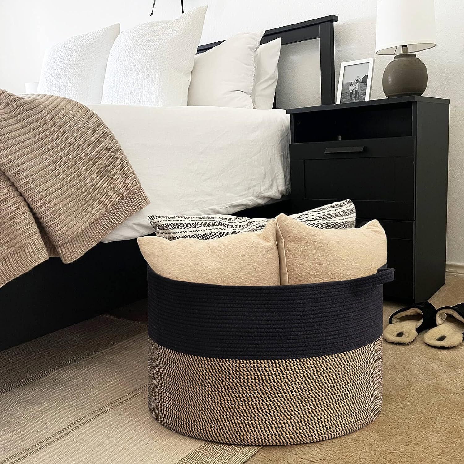 Woven Storage Basket Laundry Basket Dirty Clothes Basket Miscellaneous Children's Toy Organizer Foldable