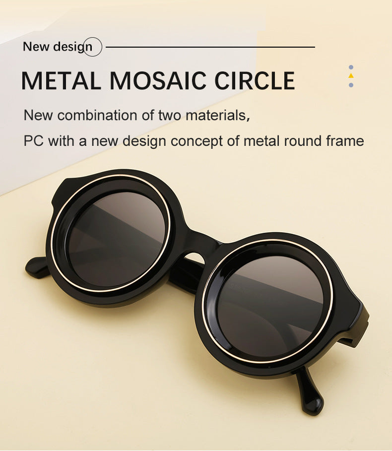 Sunglasses European and American Fashion Round Frame Sunglasses Men's High-end Sunglasses Men's Wholesale sunglasses