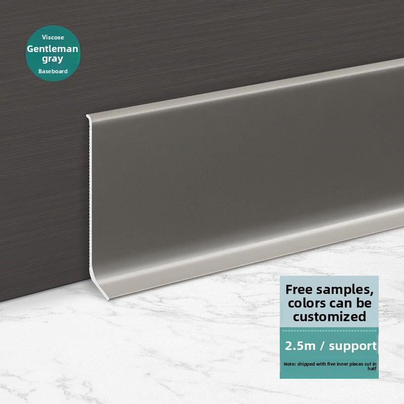 Aluminum alloy self-adhesive skirting board in cream style6cm Diamond-patterned white skirting line8Centimeter skin white metal baseboard