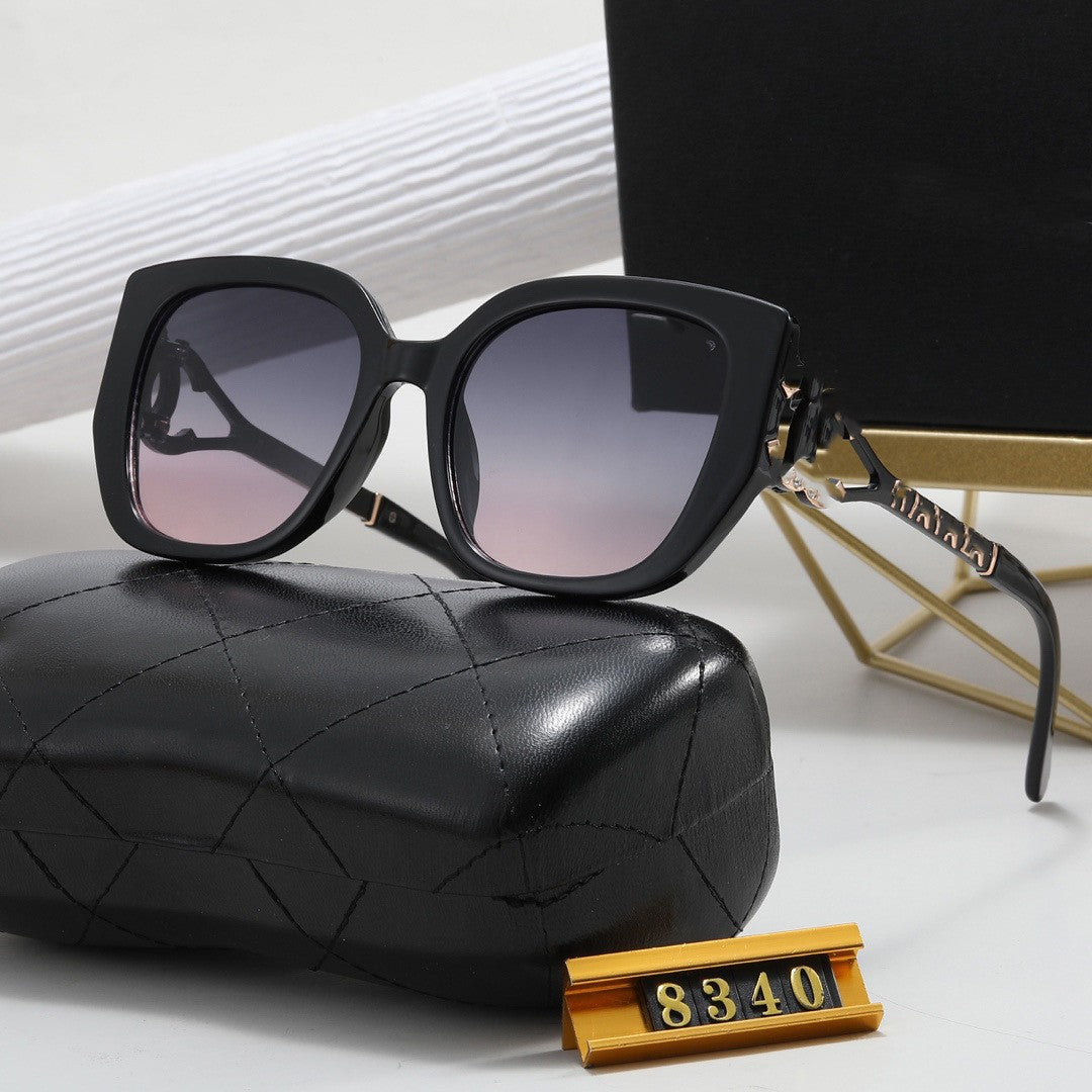 Chanel Style European and American High-End Summer Sunglasses Personality Versatile Trendy Sunglasses Driving Travel Fake Eye
