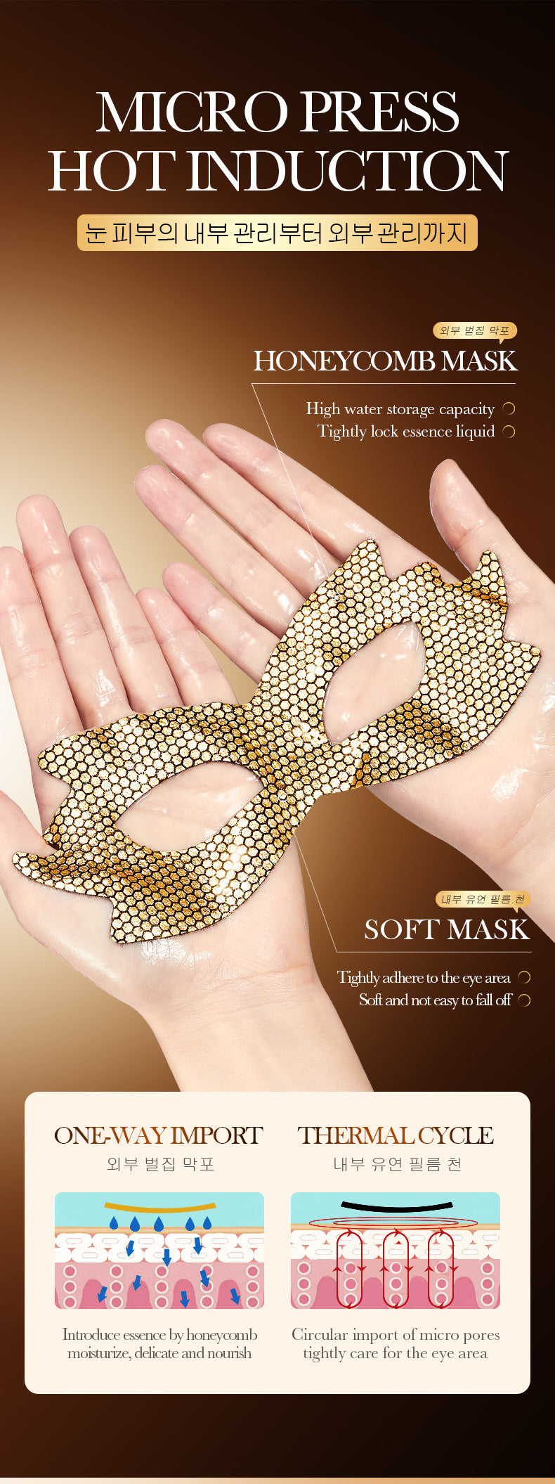 Full English Caffeine Honeycomb Firming Eye Mask SADOER Moisturizing and rejuvenating eye mask patch  wholesale