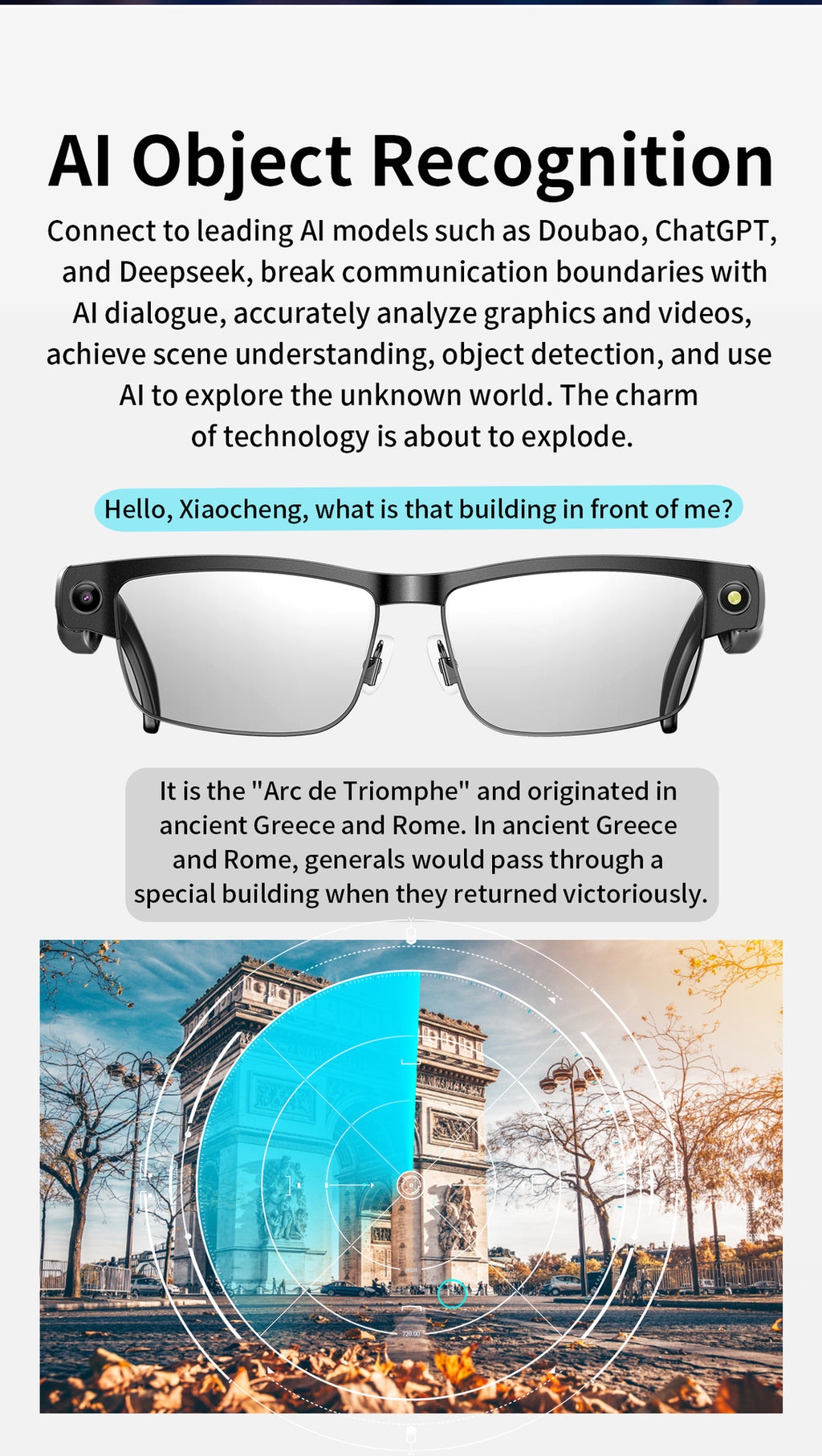 L802Smart Glasses800100 Megapixel Camera with Image Stabilization1200P Video Recording Half Frame Color Changing Sunglasses Translation
