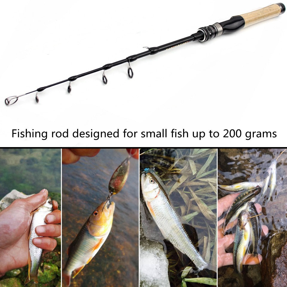 Portable Telescopic Lure Rod ul European and American Style Carbon Fiber Short Section Fishing Rod with Cork Handle