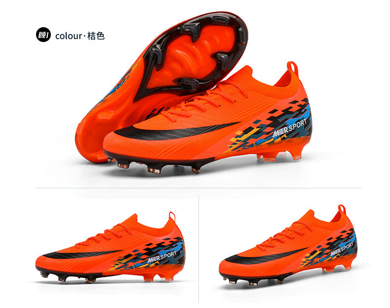 New Large Size Long Spike Football Shoes Low Top Youth Competition Training Student Football Sports Shoes