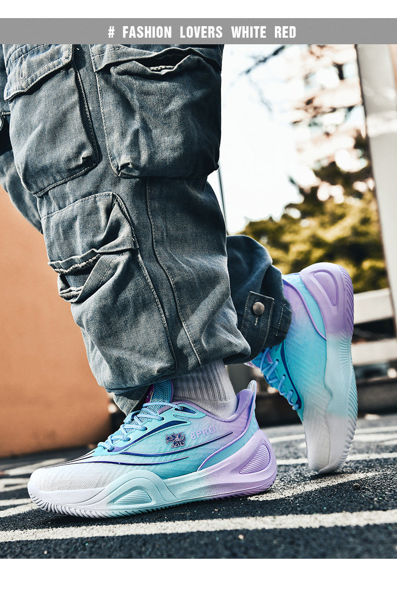 Hot-Selling Youth Mandarin Duck Breathable Basketball Shoes Outdoor Practical Wear-Resistant Non-Slip Couple Style Training Sports Shoes