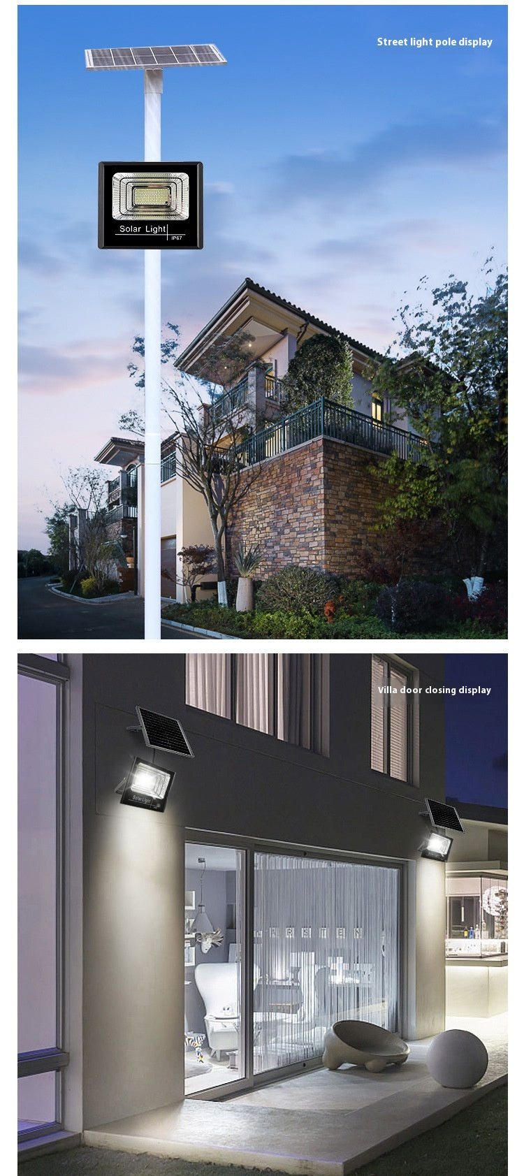 IP67 Outdoor Waterproof Solar Flood Light Intelligent Automatic Lighting in the Dark Yard Community Street Light