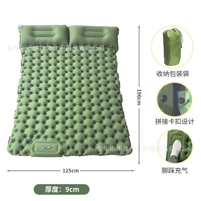 Mattress,Ultra-light Camping Mat with Pillow Built-in Foot Pump Waterproof Portable Compact Inflatable Mattress for Camping