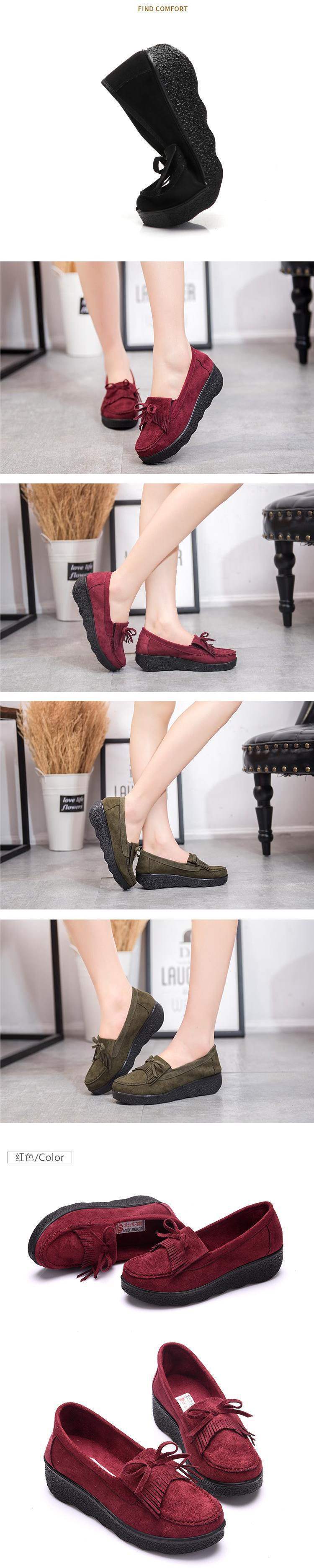 Spring and Autumn Old North Cloth Shoes Shallow Mouth Rocking Single Shoes Platform Thick Sole Loafers Wedge Women's Shoes Black Work Shoes41