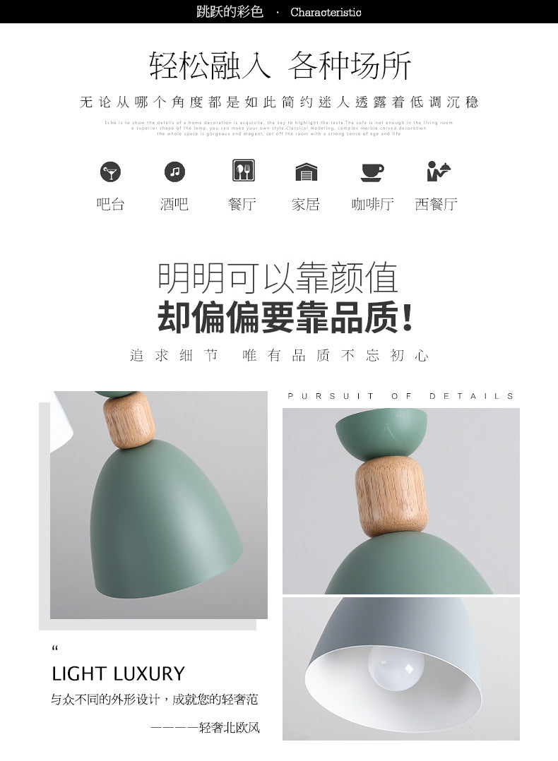 Nordic Restaurant Pendant Light Three-Head Bar Dining Room Table Lamp Creative Personality Bedroom Lamp Modern Minimalist Lighting Fixture