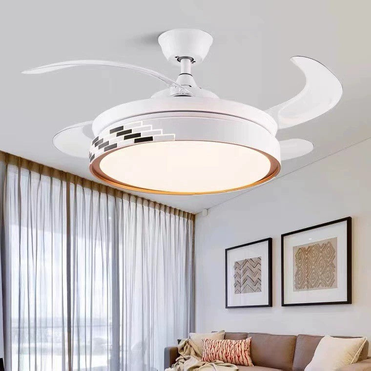 Invisible Fan Light for Home Bedroom Living Room Silent Variable Frequency Electric Fan Light Modern Simple Dining Room Ceiling Fan Light Wholesale