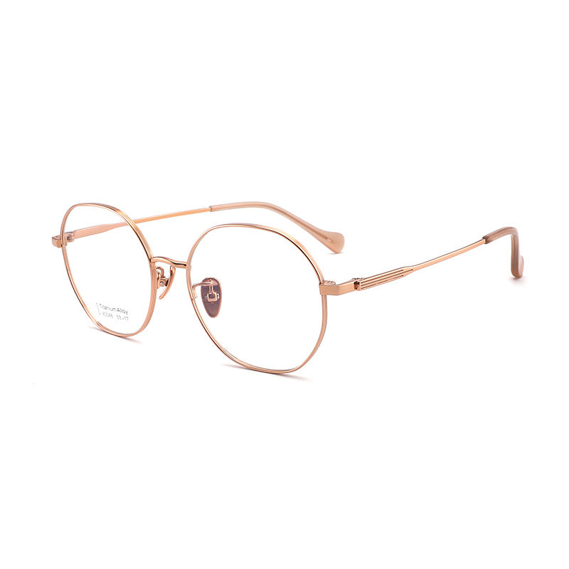 New Fashion Pure Titanium Retro Glasses Frame Round Frame Glasses Unisex Metal Frame Exquisite