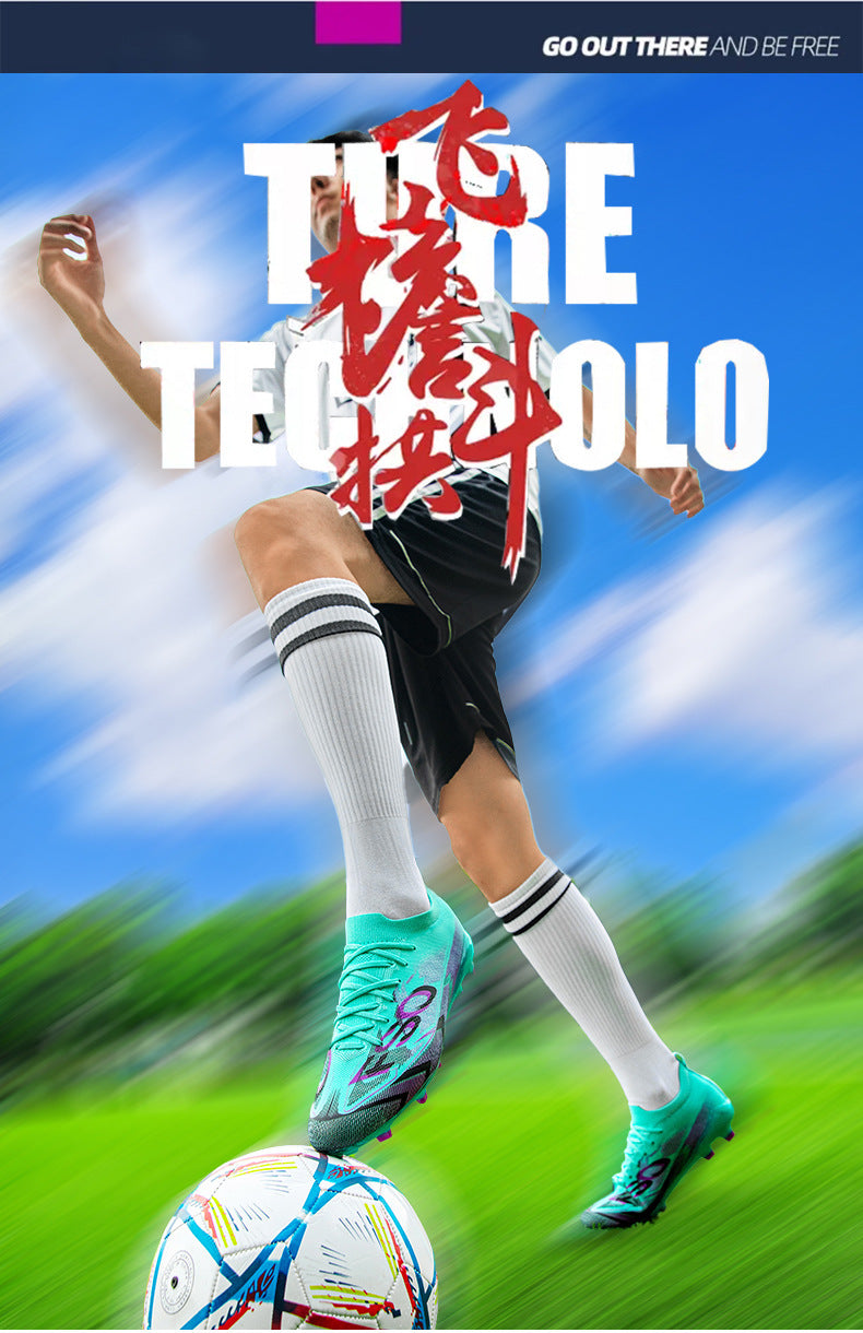 Manufacturer Football Shoes Long Spikes Student Adult Outdoor Turf Training Shoes Professional Competition Sports Shoes Wholesale