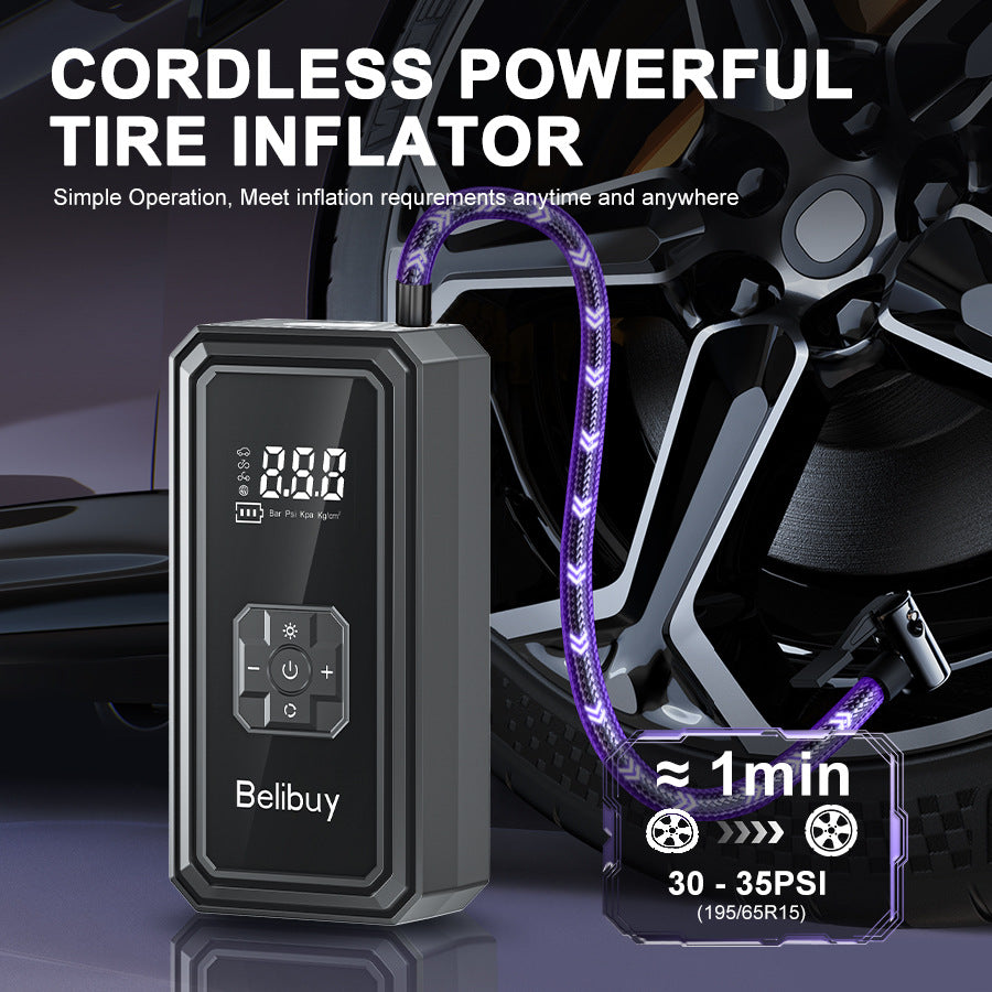 Car Air Pump for Cars and Home Use, Small Portable Wireless Electric Outdoor Universal Tire Inflator