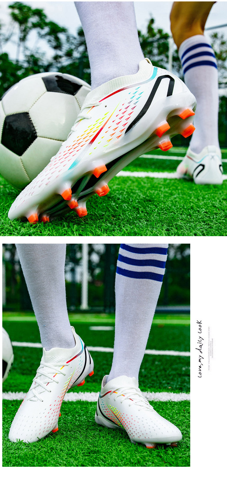 New Style Spike Soccer Shoes for Men, Students, Adults, Grass Training Long Spike Non-Slip Professional Competition Football Shoes