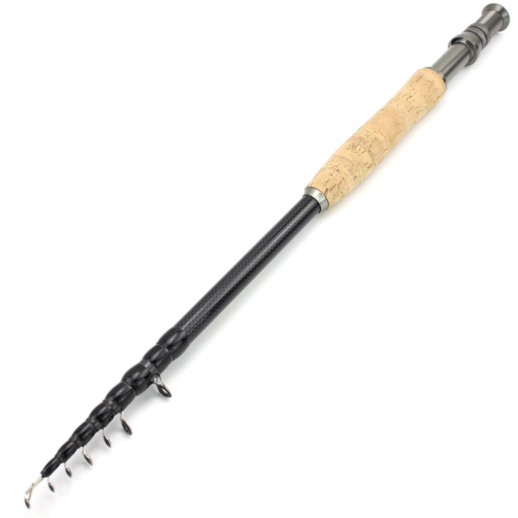European and American Popular Portable Retractable Fly Rod Carbon Fiber Wooden Handle Fly Fishing Rod Lure Bass Pike Rod