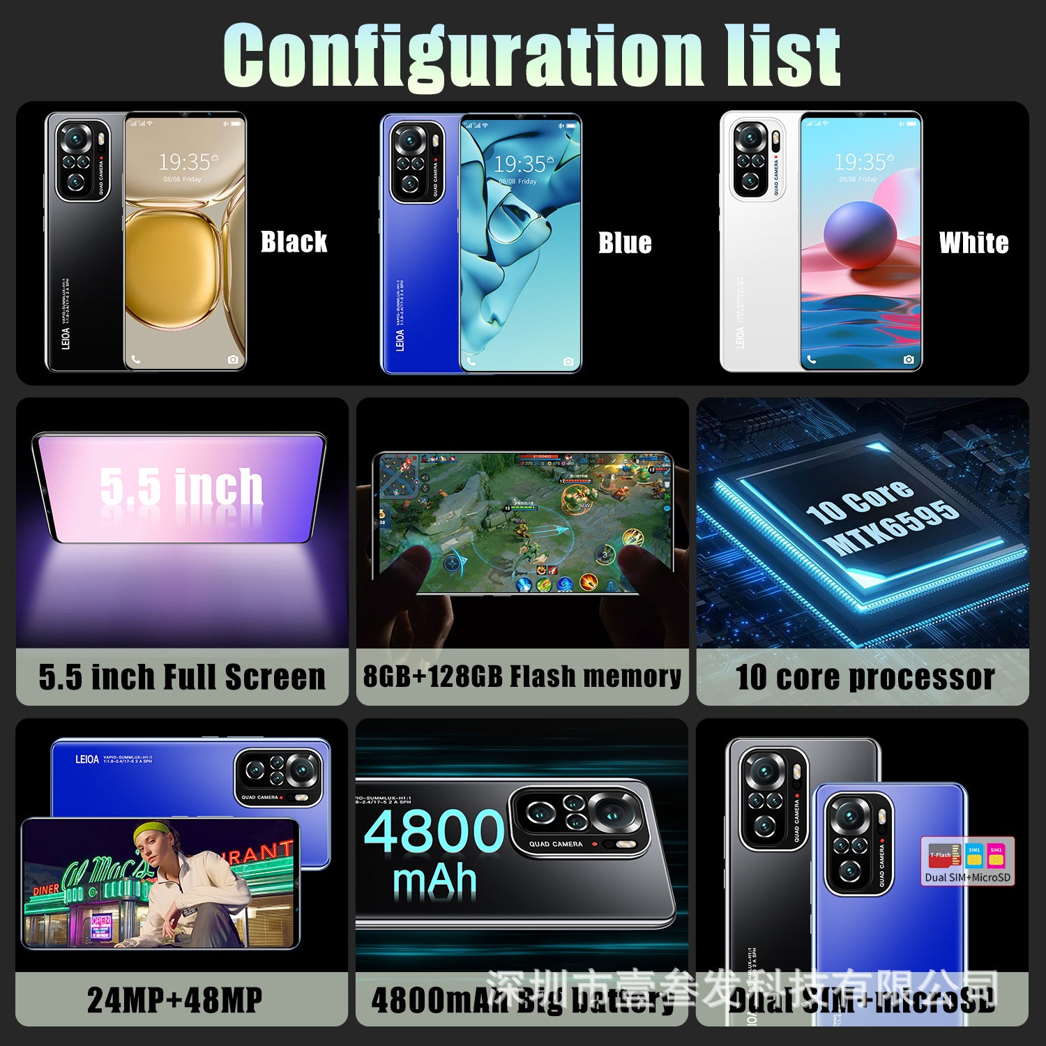 Note10pro(1+4G)New Hot5.5Inch5G All-in-one smartphone factory low-end device