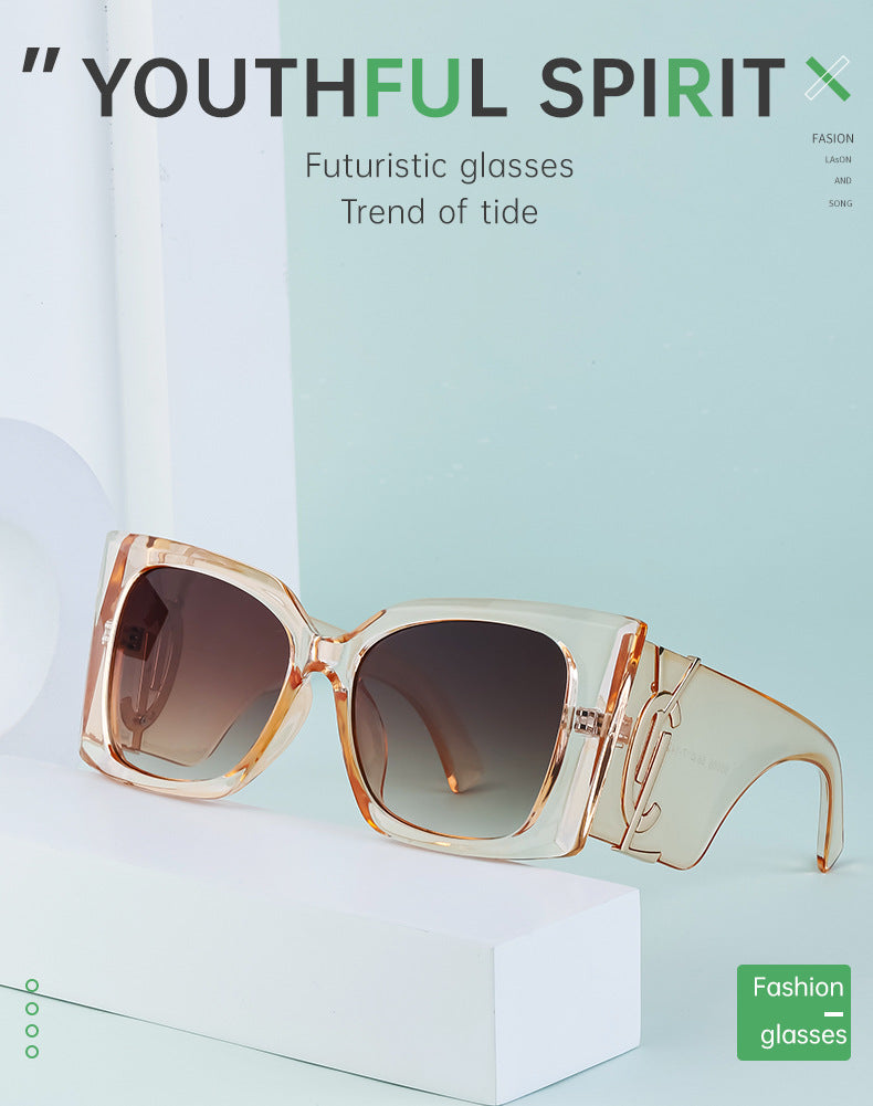 Yang Shulin Style Cat Eye Sunglasses for Women Fashion Large Frame Sunglasses High-end Sun Protection Glasses glasses