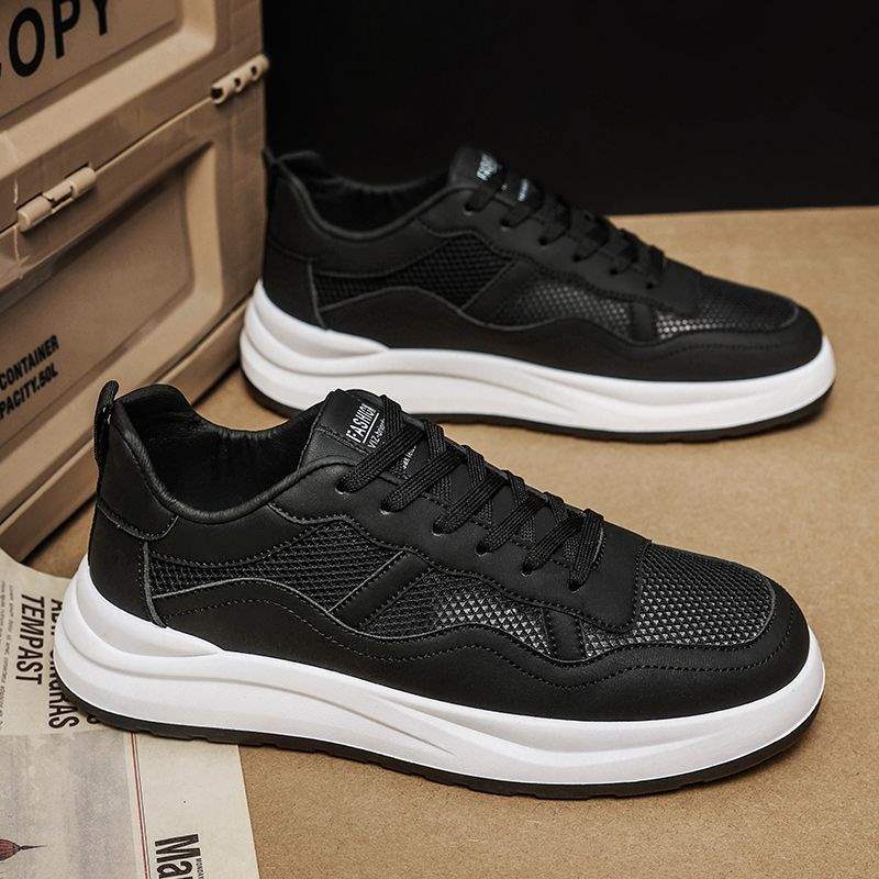 Men's Shoes2025Summer New Breathable Hollow Mesh Panel Shoes Fashion Versatile White Shoes Men's Trendy Casual Shoes