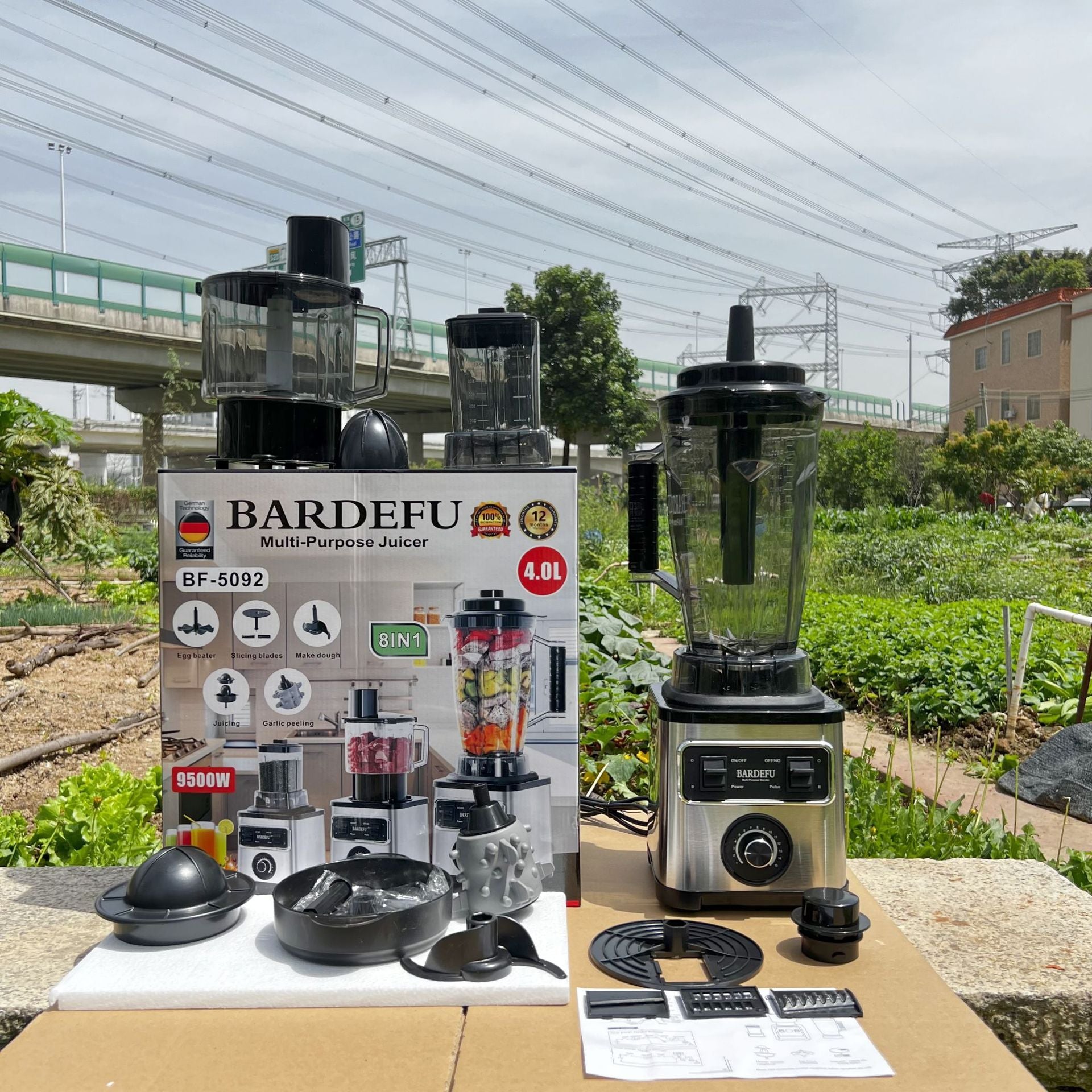 6in1blender Commercial Stainless Steel Blender Household Pure Copper Meat Grinder Ice Crusher Juicer Multi-Function