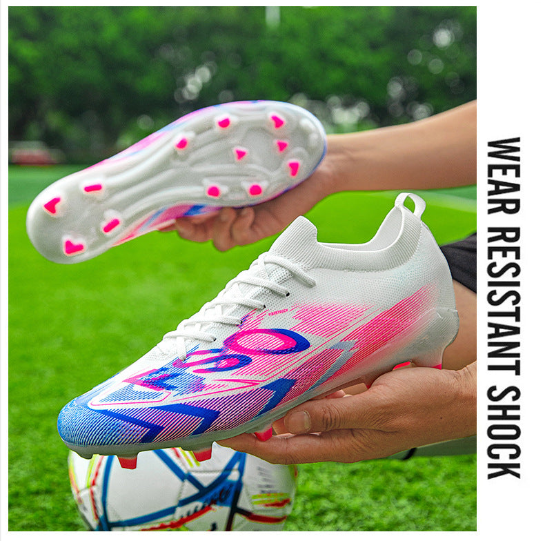 Manufacturer Football Shoes Long Spikes Student Adult Outdoor Turf Training Shoes Professional Competition Sports Shoes Wholesale