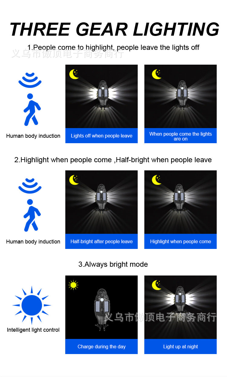 Outdoor Solar Light Owl Eagle Night Light Wall Decoration Light Human Body Sensing Garden Landscape Light Street Light