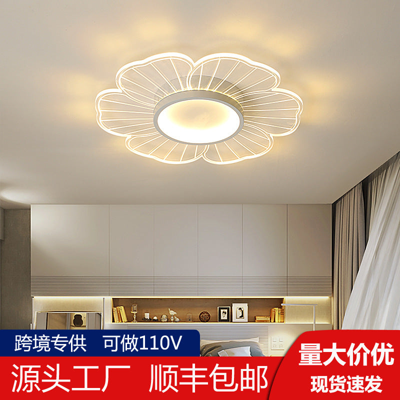 Nordic Flower Bedroom Light Ceiling Lamp Modern Simple Ultra-thin Round Lamp Creative Internet Celebrity Personality Lighting