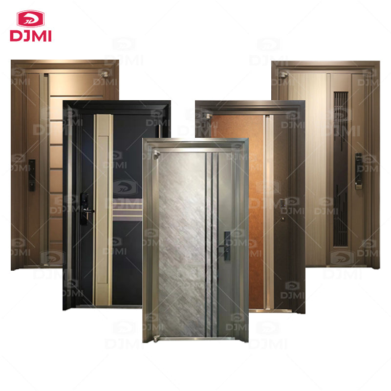 New Modern Italy Design Hot Sale Metal Front Entry Door Cheap Price Exterior Steel Security Entrance Doors for Houses