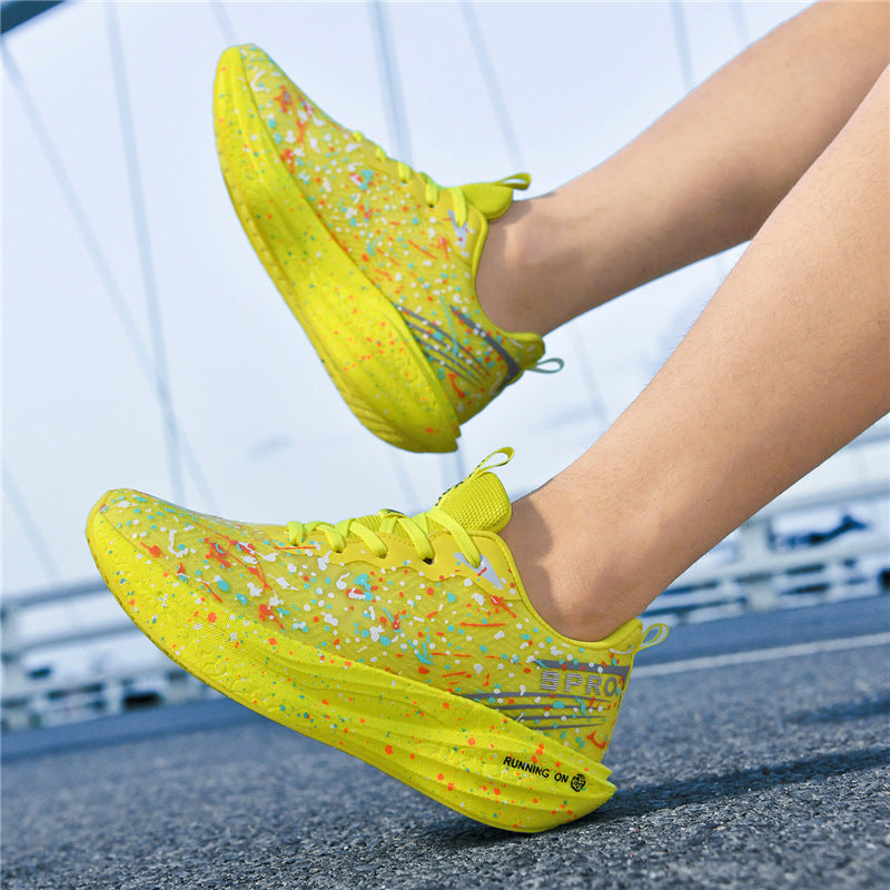 Red Rabbit9pro Autumn and Winter New Double Mesh Luminous Carbon Plate Real Explosion Running Shoes Couples plaid Cushioning Wearable Sneakers