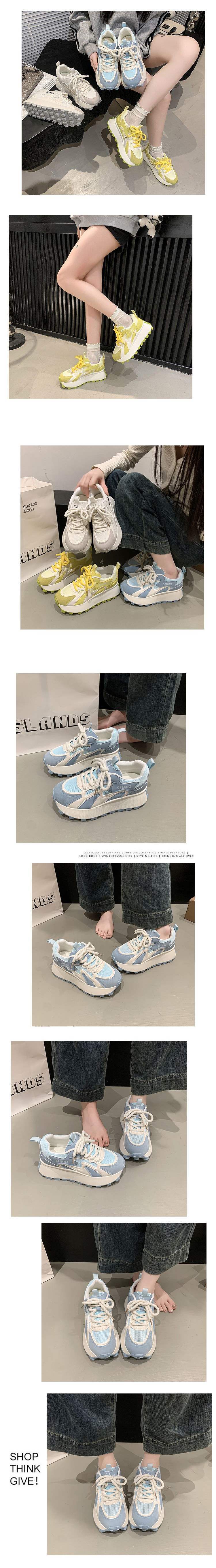 Women's Mesh Forrest Gump Shoes2025New Summer Style Foot-Slimming Versatile Breathable Color-Block Casual Dad Sneakers