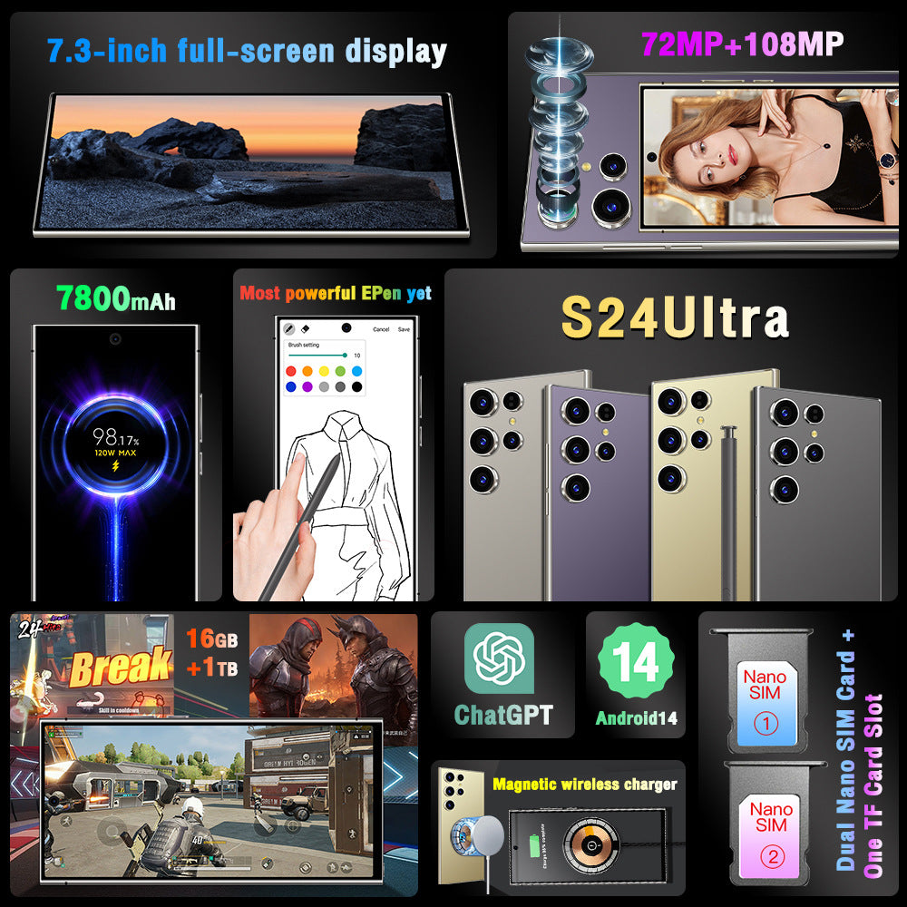 2024New S24 Ultra Global Edition3+64G Android Phone Source Factory(Popular)