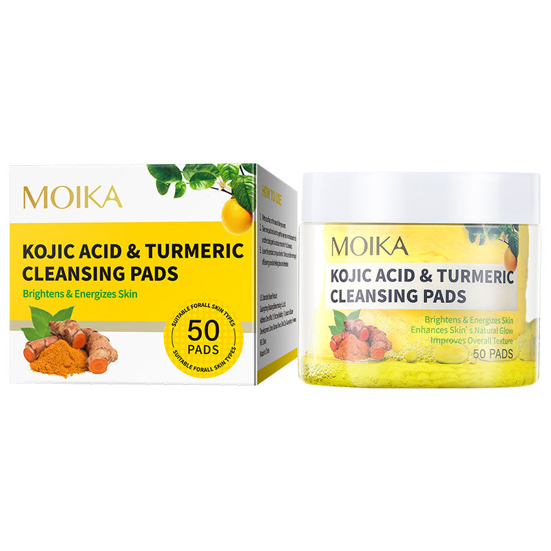 In Stock Turmeric Kojic Acid Cleansing Pads Exfoliating Cleansing Cotton Pads Skincare Wholesale