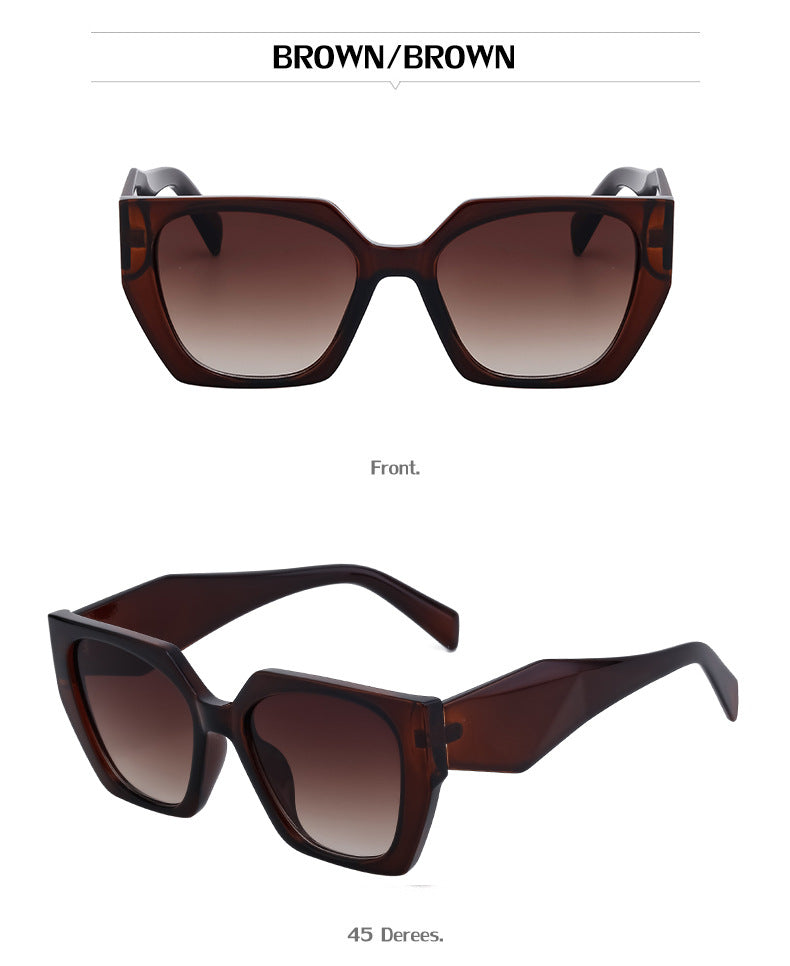 New Fashion Cat Eye Wide Leg Sunglasses for Women with High-end Feel ins Wholesale full frame sunglasses UV protection