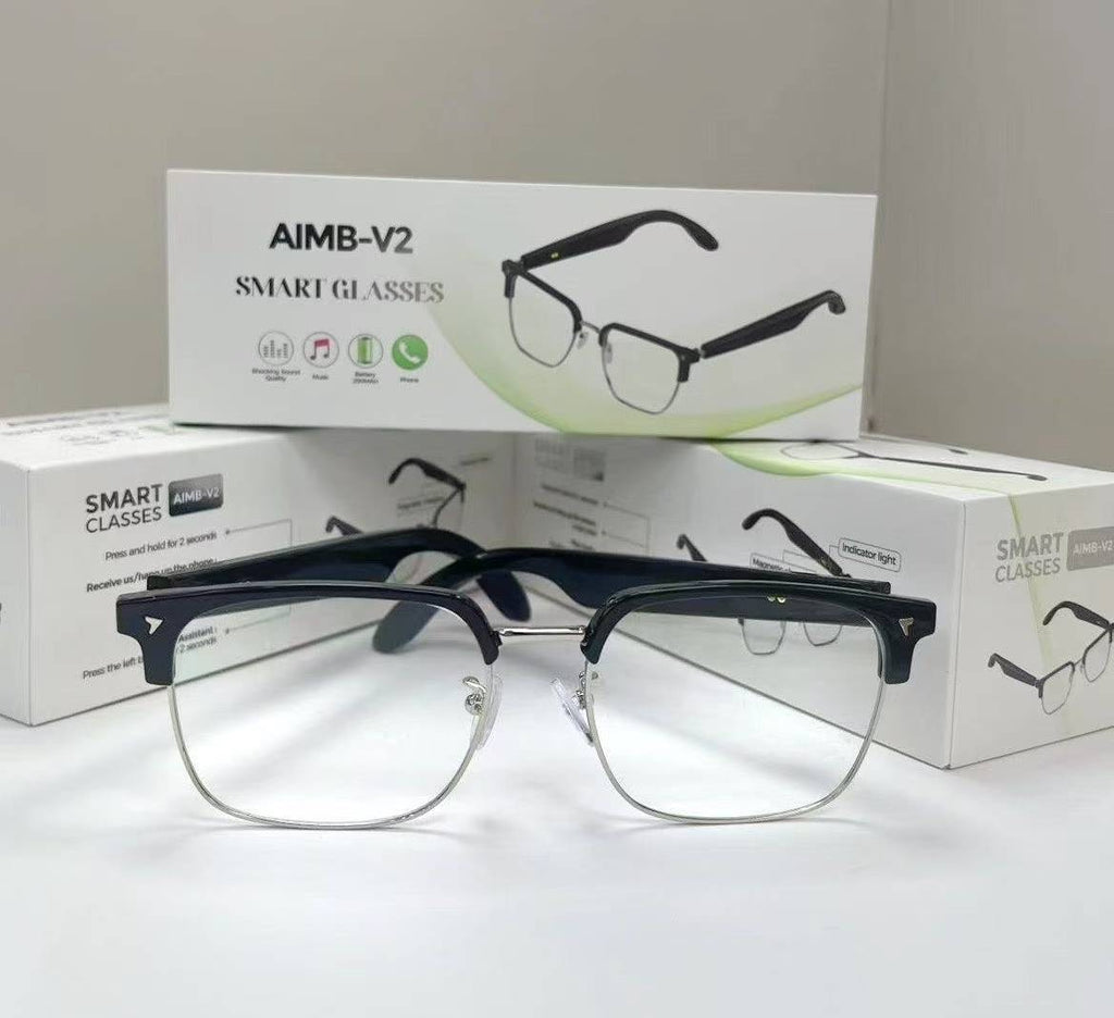 V1 Pro Smart Glasses Support Bluetooth Call Music Cut Song Voice Assistant Outdoor Sports Black Sunglasses