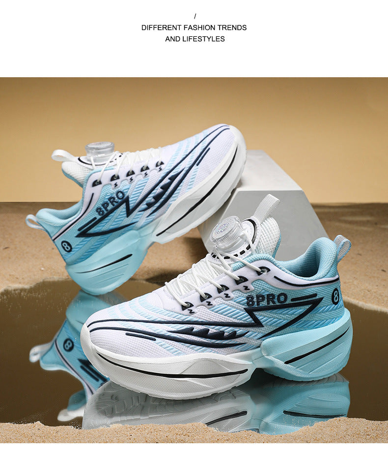 2025New Mesh Breathable Rotating Button Children's Shoes Student Training Running Shoes Red Rabbit Children's Mandarin Duck Sports Shoes