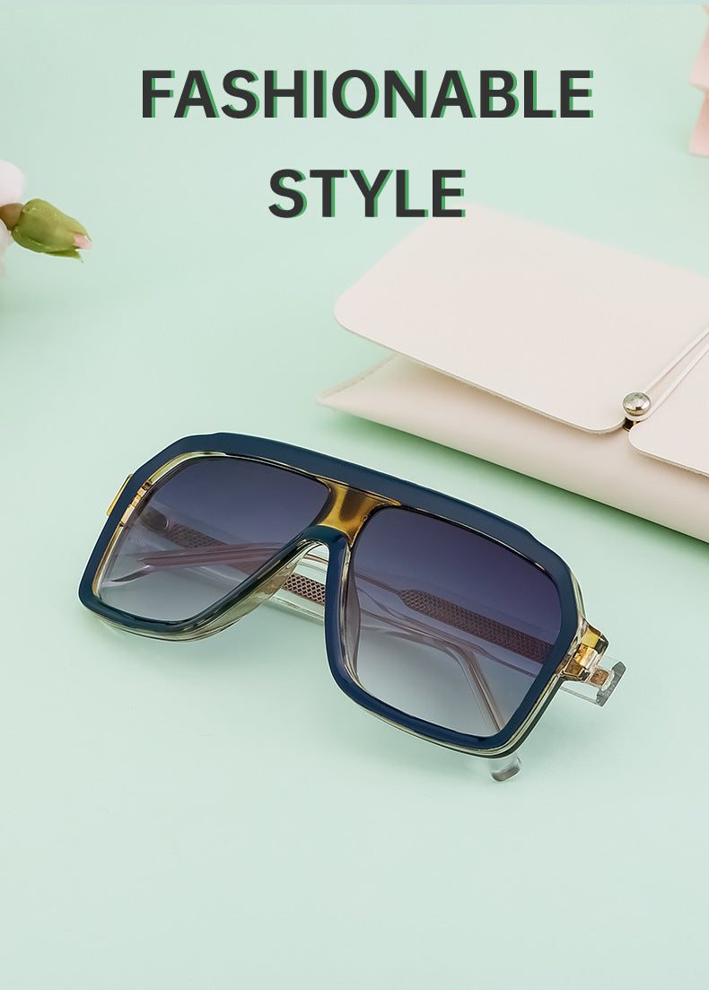 European and American Fashion Square Frame Sunglasses for Men Driving Special Propionic Acid Insert Pin Temple Sunglasses Men's Glasses shades