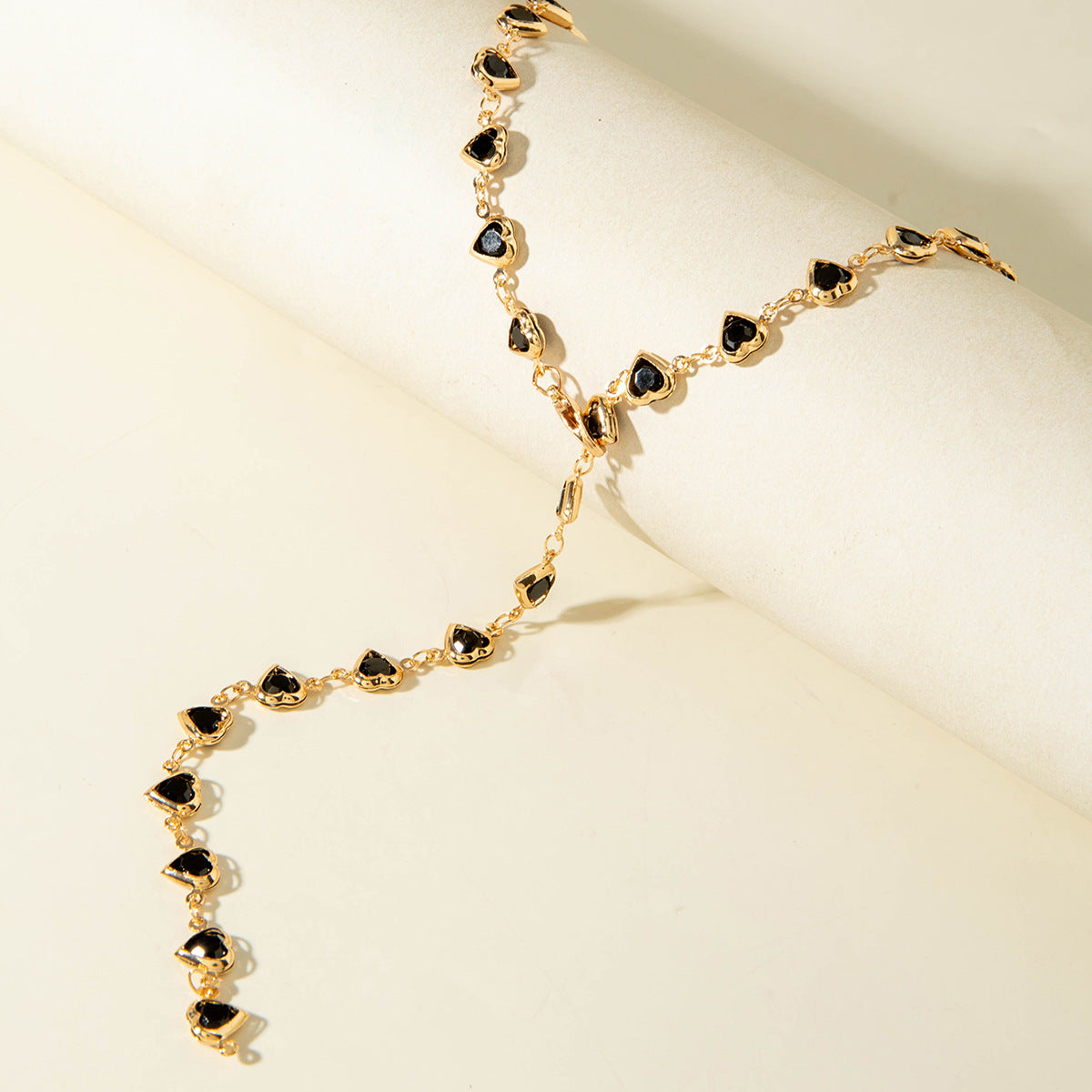 European and American Fashion Sense y Women's Tassel Necklace Creative Personality Double Layer Cross Pendant Collarbone Chain Necklace