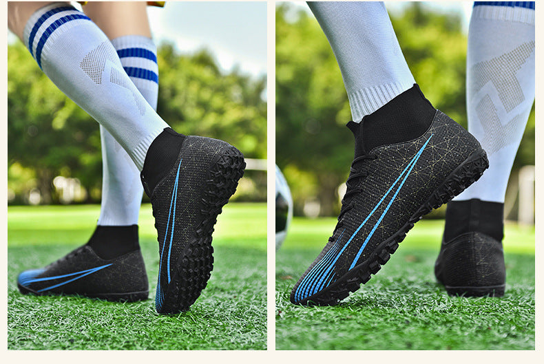 Football shoes high-top training shoes for teenagers, middle and primary school students AG Long Spike Broken Spike Rubber Spike Soccer Shoes