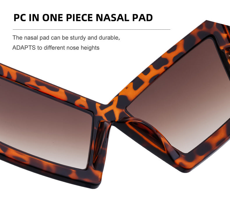 New arrivalStylish large frame cat eye sunglasses European and American Style Personality Hip-Hop Internet Celebrity Beach Party Sunglasses